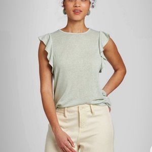 🎉 4 for $25 🎉 A New Day Ruffle Short Sleeve Top NWT